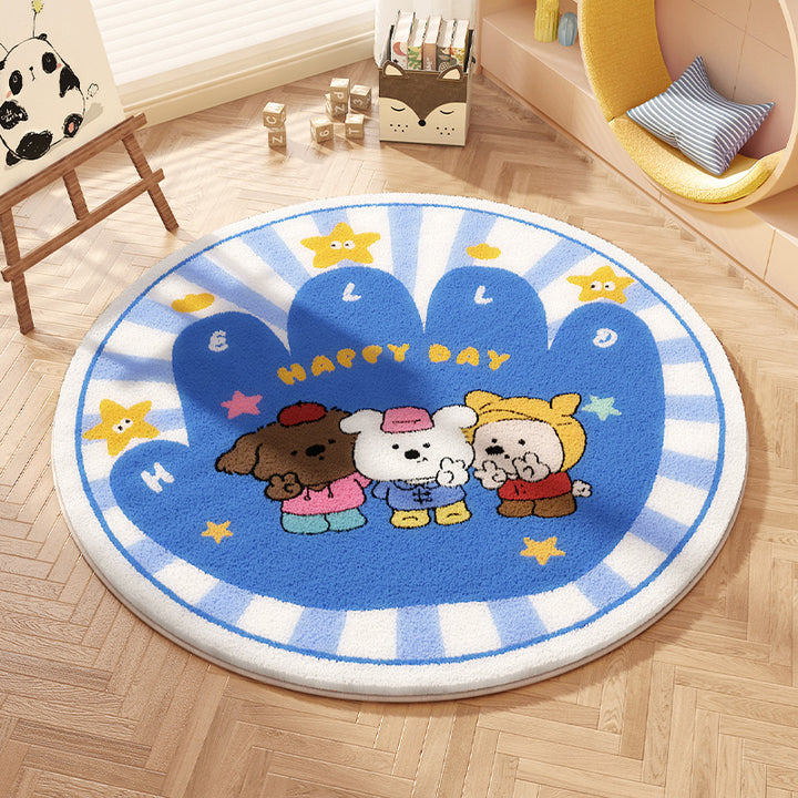 Cartoon Character Playful Area Rug
