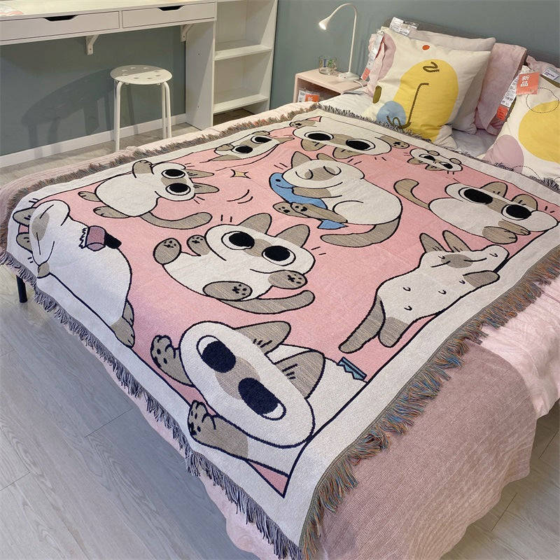 Playful Animal-Themed Throw Blanket