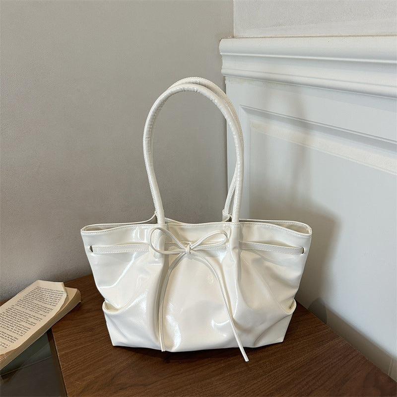 Sleek Patent Leather Tote Bag