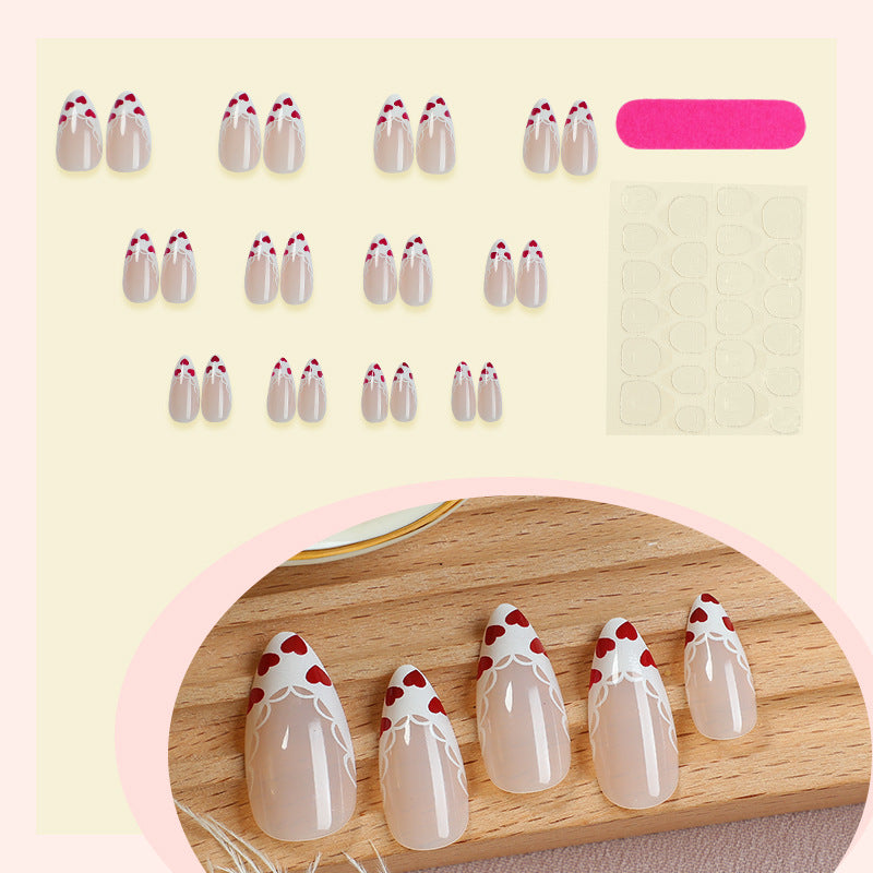 Decorative Press-On Nail Art Set with Floral and Bow Designs kalsten