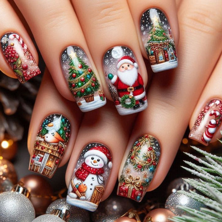 Festive 3D Christmas Nail Art Extensions Kalsten
