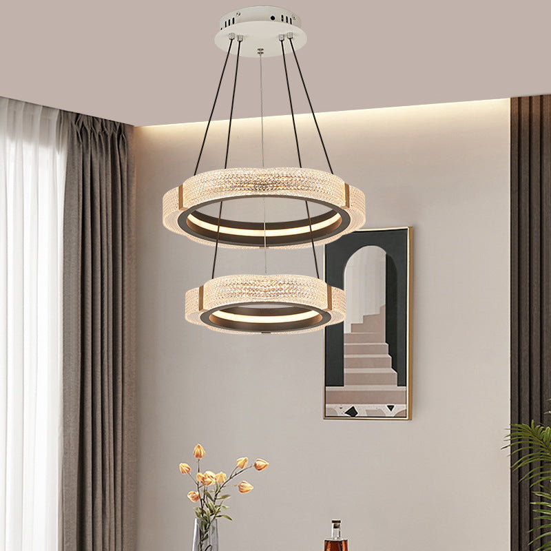 Elegant Double Ring Pendant Light