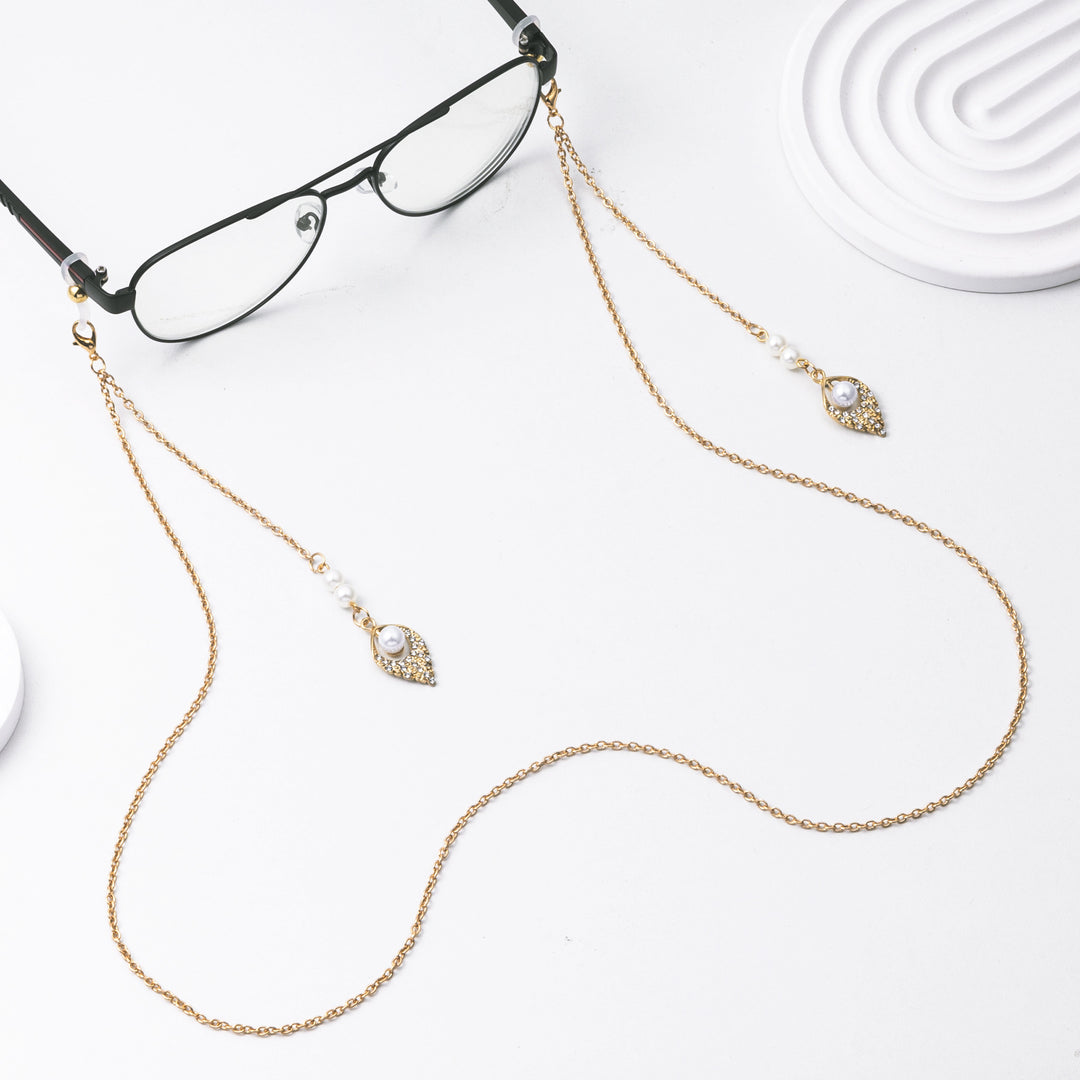Elegant Dangle Pearl Earrings with Chain Kalsten