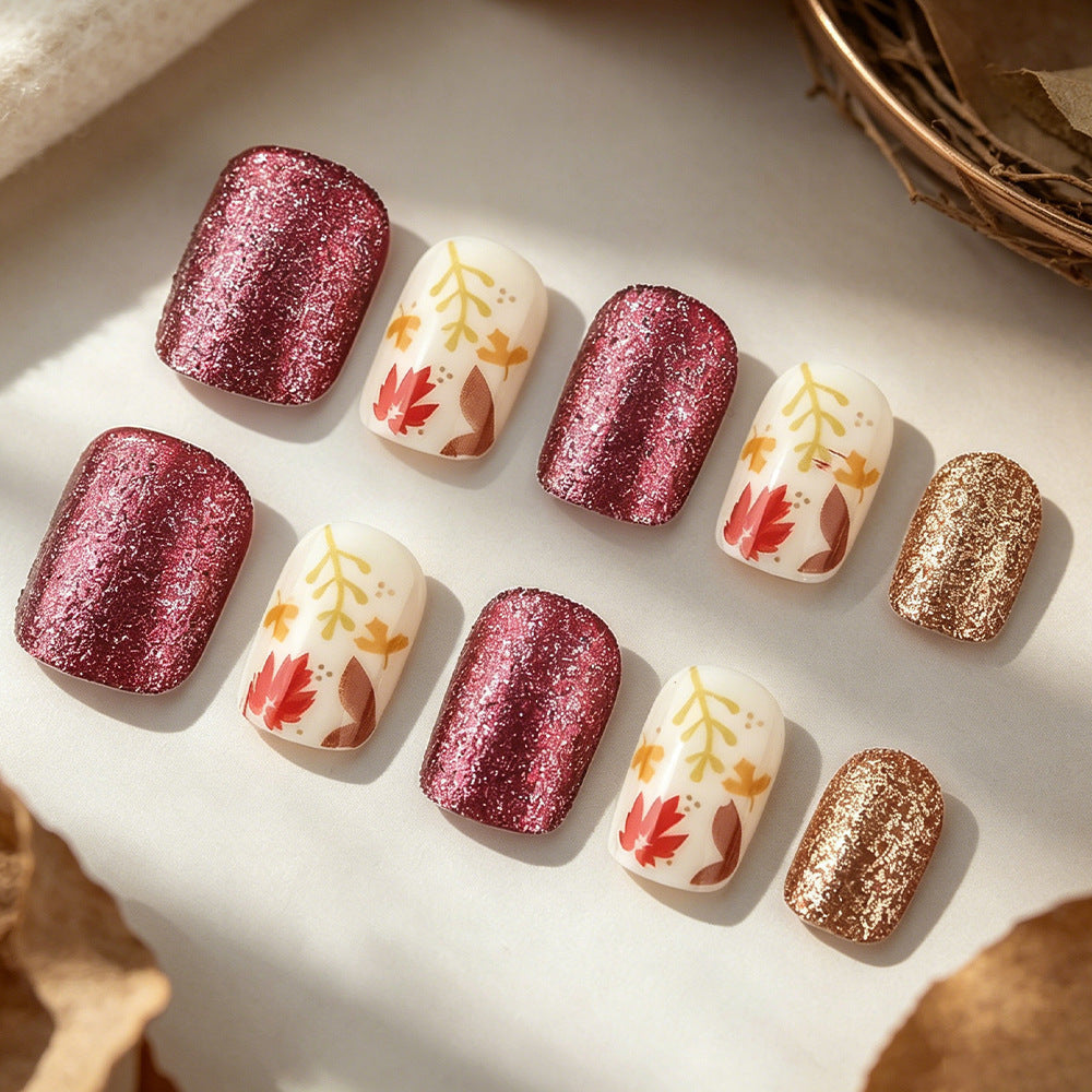 Seasonal Autumn-Themed Press-On Nail Art Kalsten