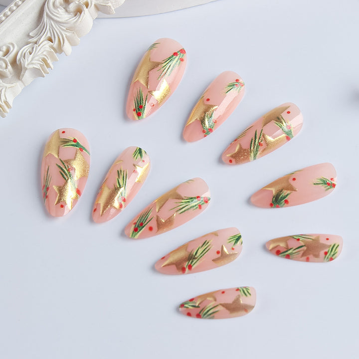 Festive Holiday-Themed Nail Art Design Kalsten