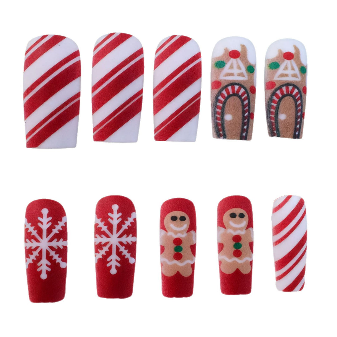 Festive Holiday-Themed Acrylic Nail Art Enhancements Kalsten