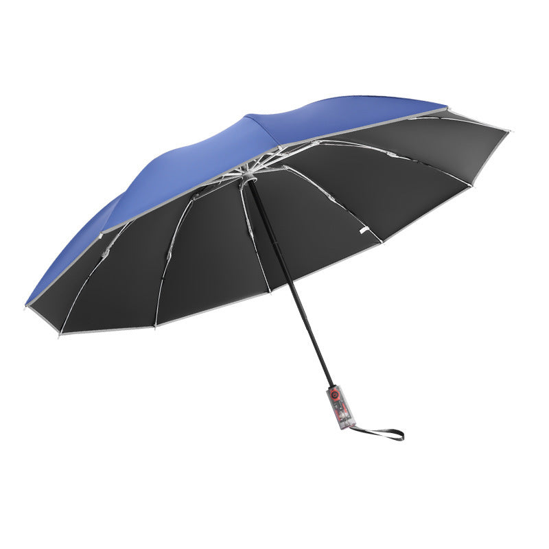 Women's automatic and wind-resistant umbrella with ergonomic handle Kalsten