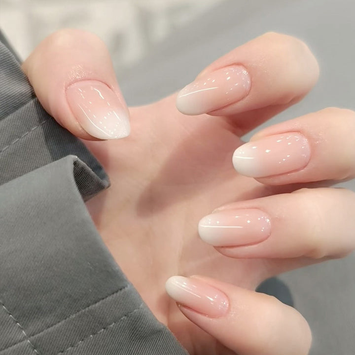 Stylish Press-On Nail Set with Elegant Glitter Accents Kalsten