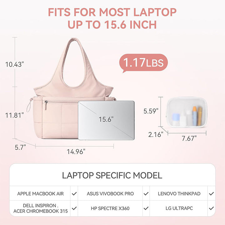 Multifunctional Tote Bag with Removable Cosmetic Bag Kalsten