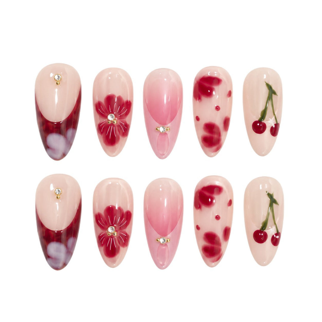 Artistic Floral Gel Nail Art