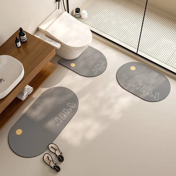 Modern Bathroom Non-Slip Area Mat Set Kalsten