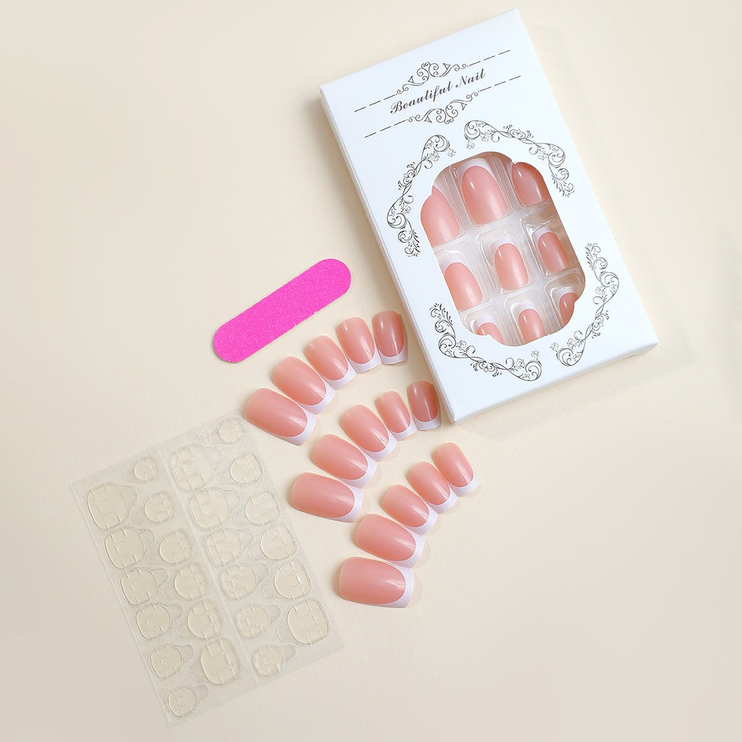 Artificial nail set with elegant French design Kalsten
