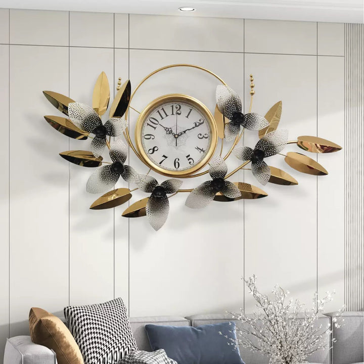 Decorative Metal Floral Wall Clock Kalsten