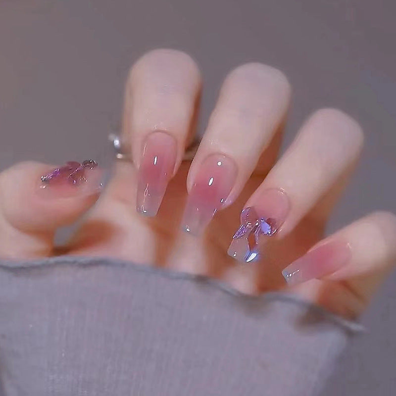 Stylish heart and ombre design artificial nails Kalsten
