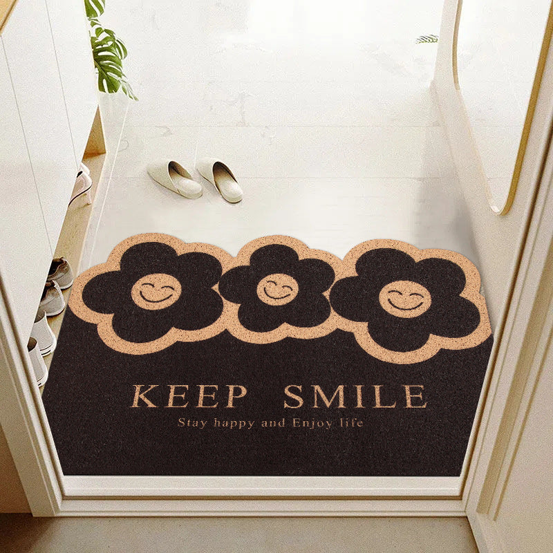 Floral-Themed Welcome Mat