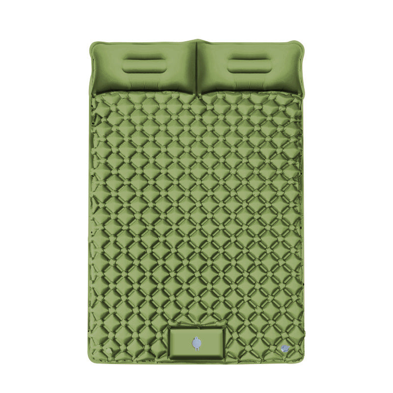 Inflatable camping mattress with integrated headrest and non-slip underside Kalsten