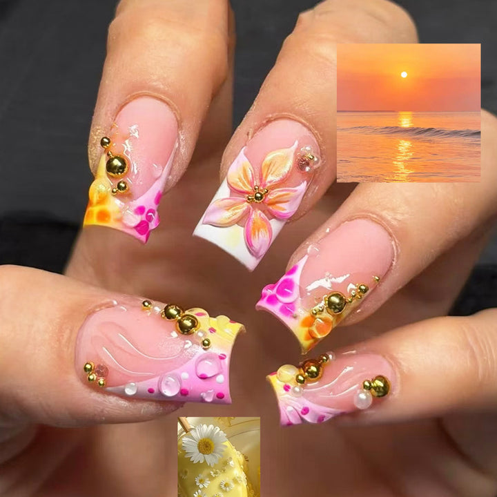 Floral Art Press-On Nail Tips Kalsten