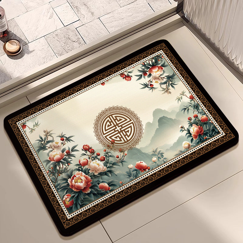 Artistic Floral Bath Mat Kalsten
