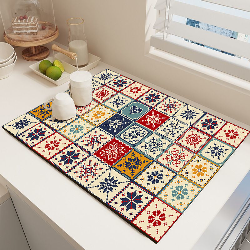 Elegant Mosaic Pattern Kitchen Mat Kalsten