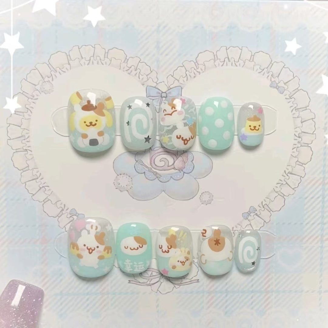 Whimsical Character Press-On Nail Art Set Kalsten
