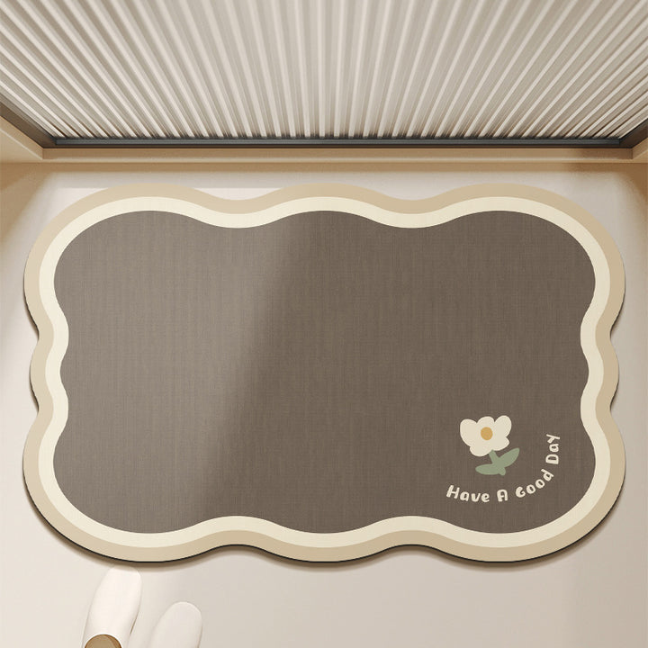 Oval Shaped Welcome Mat with Inspirational Quote