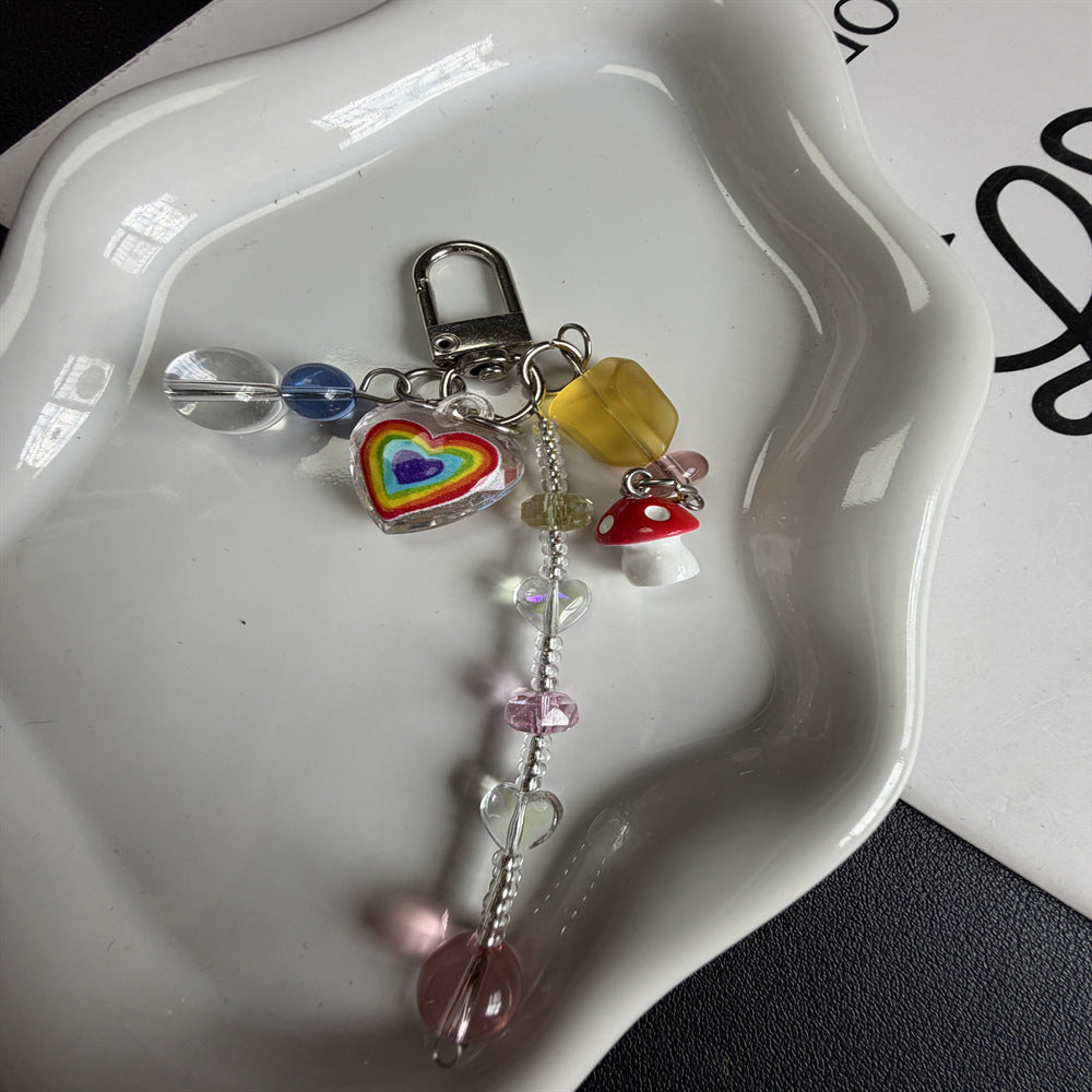 Decorative Heart and Bear Charm Keychain Kalsten