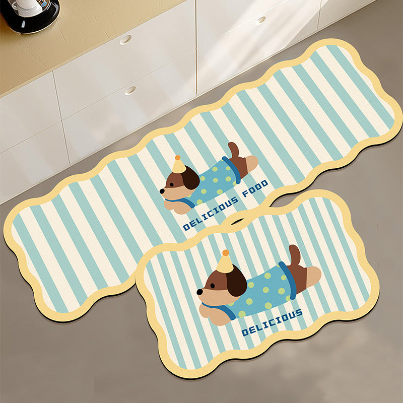 Cute Animal-Themed Kitchen Mat Set