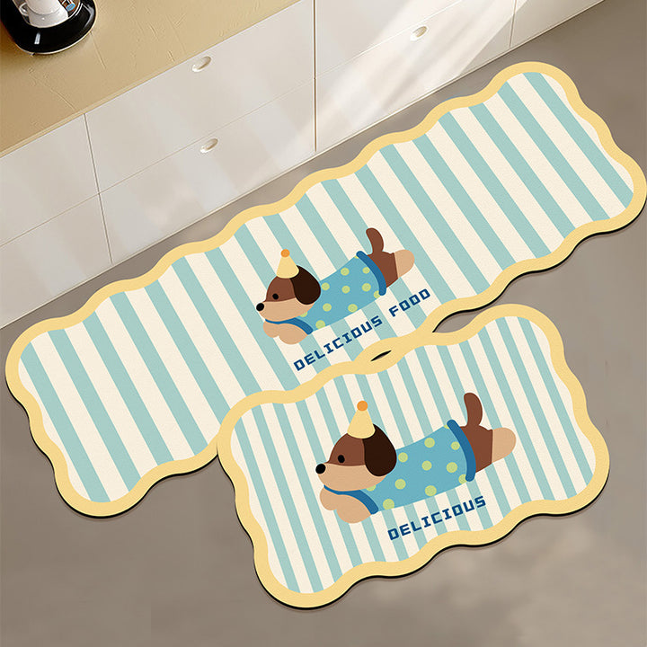 Cute Animal-Themed Kitchen Mat Set