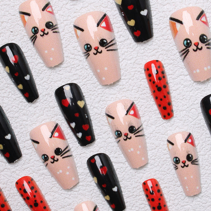Playful Cat-Themed Press-On Nails Kalsten