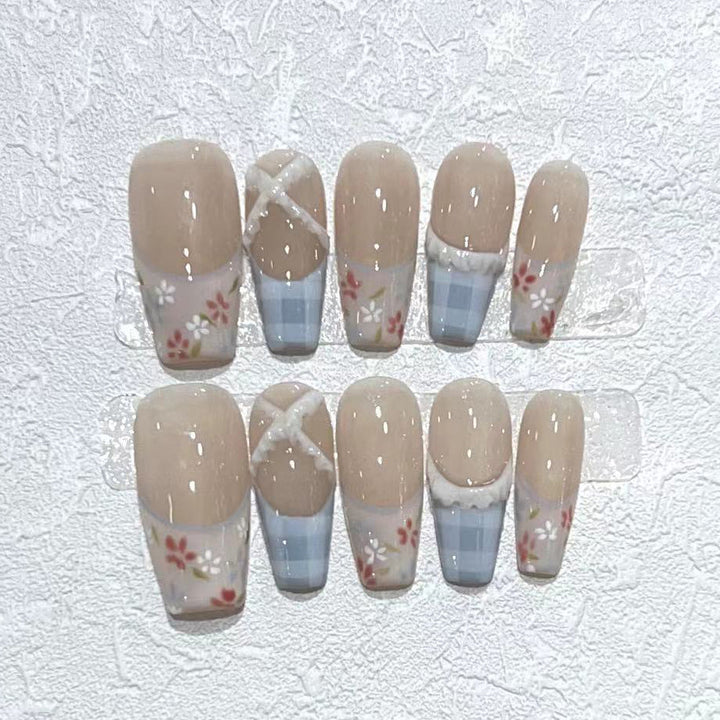 Floral Design Acrylic Press-On Nail Set Kalsten