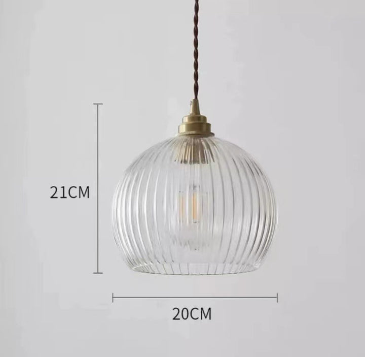 Elegant Ribbed Glass Pendant Light