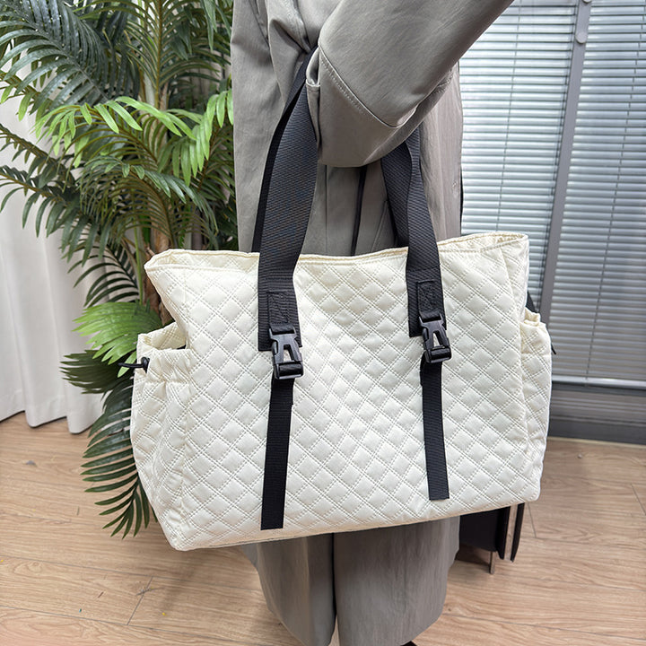 Quilted Multi-Compartment Tote Bag Kalsten