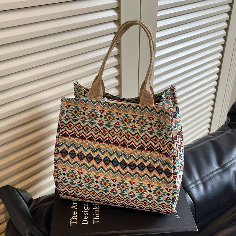 Artisanal Patterned Tote Bag
