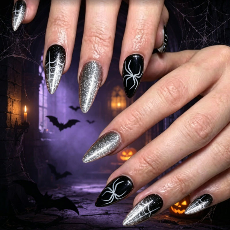 Halloween-Themed Spider Design Press-On Nails Kalsten