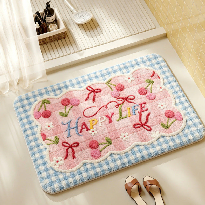 Playful Rocket-Themed Bath Mat