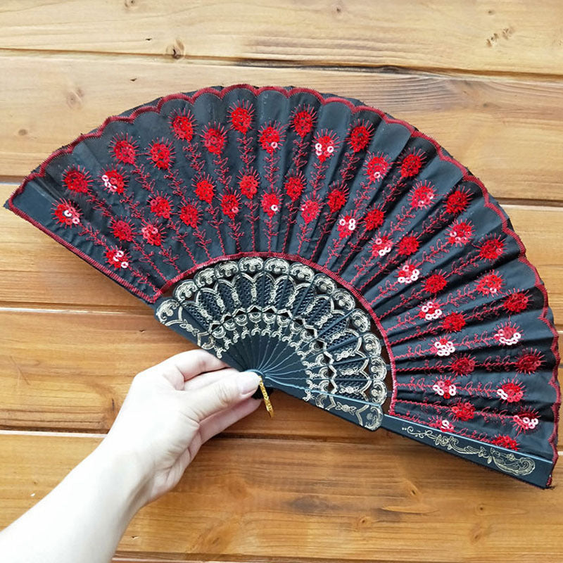 Ladies handcrafted fan with exquisite embroidery Kalsten