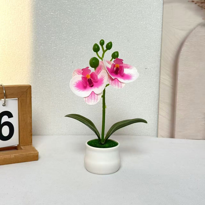 Realistic Artificial Orchid Floral Arrangement for Home Decor