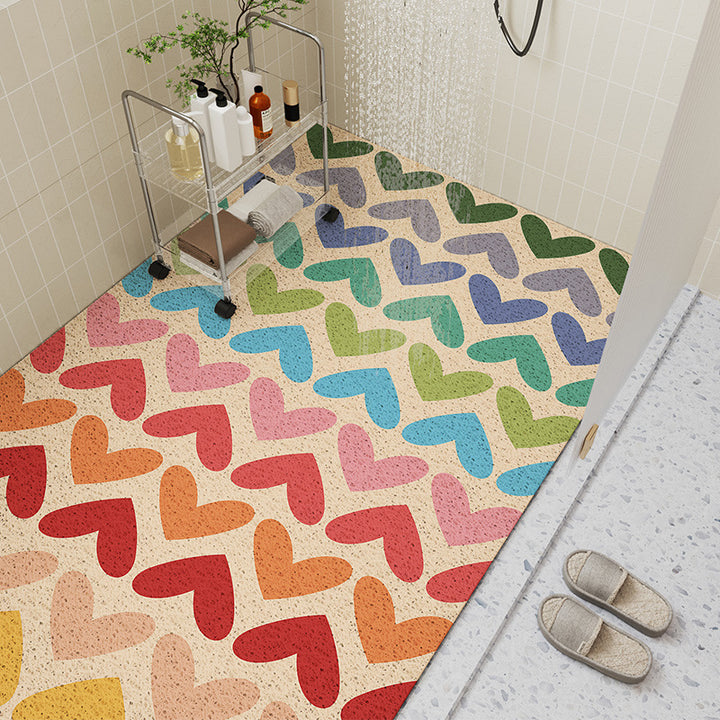Heart Patterned Soft Bath Mat