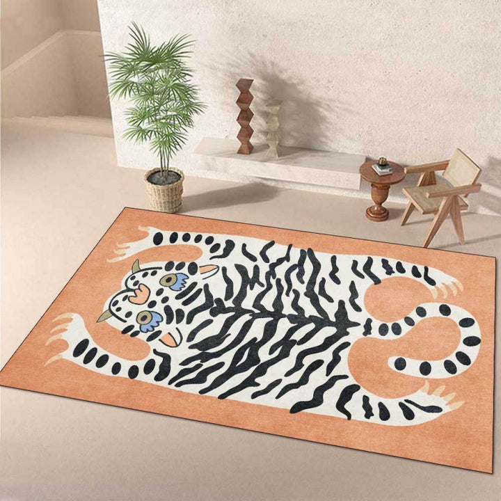 Playful Tiger Themed Area Rug