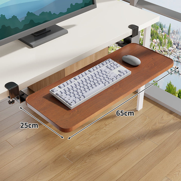 Under-Desk Sliding Ergonomic Keyboard and Mouse Tray with Clamp Mount