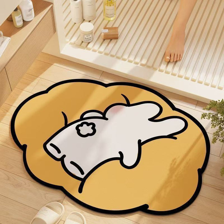 Whimsical Cat-Themed Bath Mat Kalsten