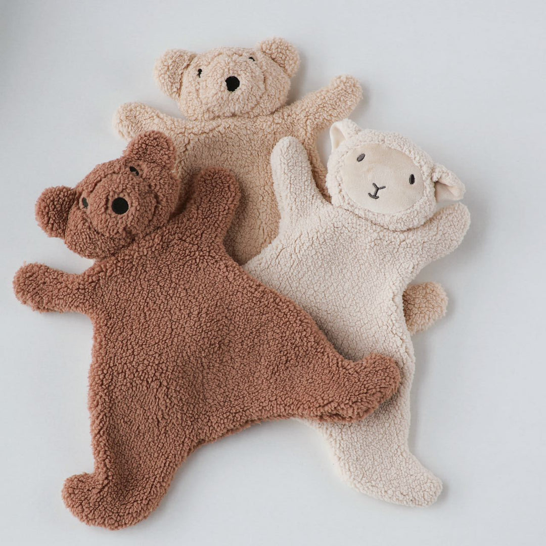 Handmade Linen Bunny Soft Cloth Doll with Embroidered Overalls
