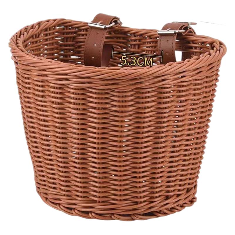 Stylish Woven Storage Basket with Leather Straps Kalsten