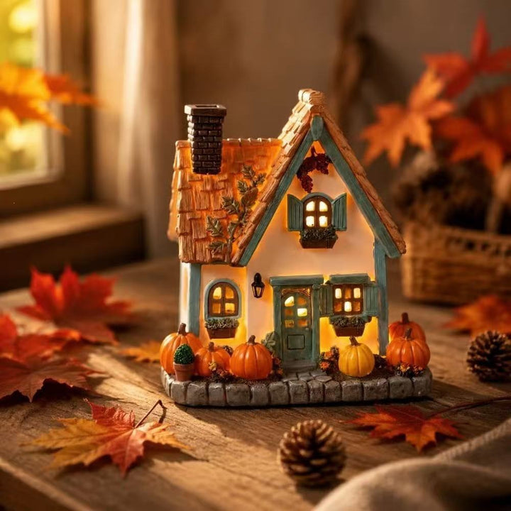 Decorative Autumn-Themed House Figurine Kalsten