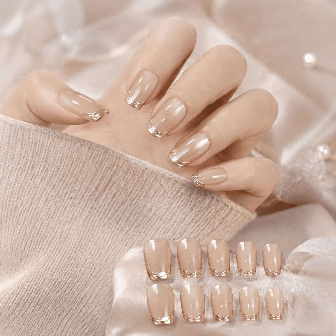 Elegant French Tip Press-On Nail Set Kalsten 1787380647