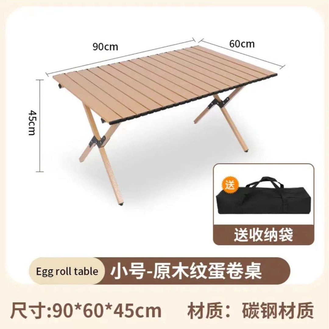 Foldable and Portable Camping Table with Durable Wooden Surface Kalsten