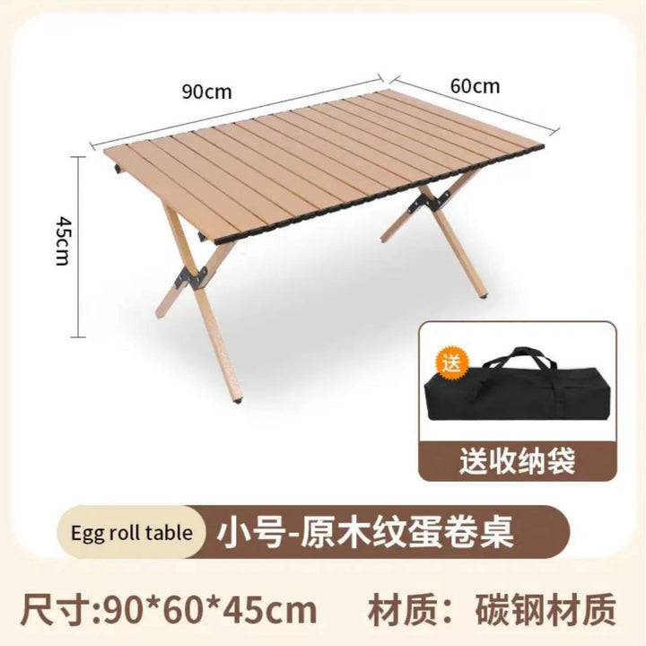Foldable and Portable Camping Table with Durable Wooden Surface Kalsten