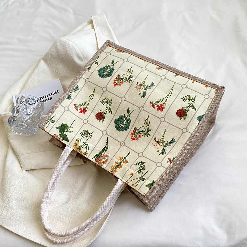 Embroidered Floral Patterned Tote Bag