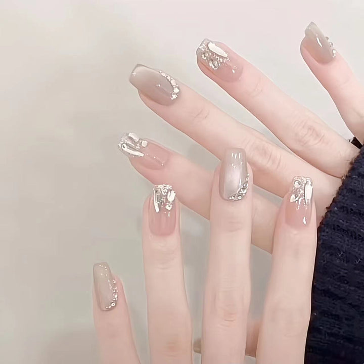 Elegant Rhinestone Adorned Press-On Nail Set Kalsten