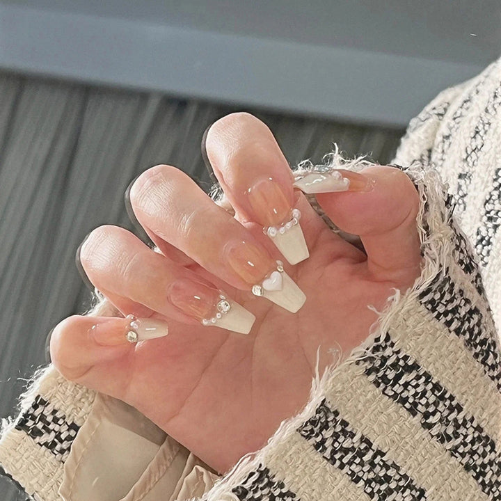 Glamorous Stiletto Press-On Nails with Crystal Accents Kalsten